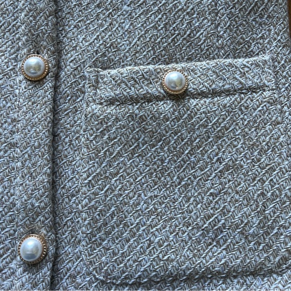 H&M Textured Tweed Weave Jacket Coat with Pearl Gold Buttons ✨ - Picture 5 of 7